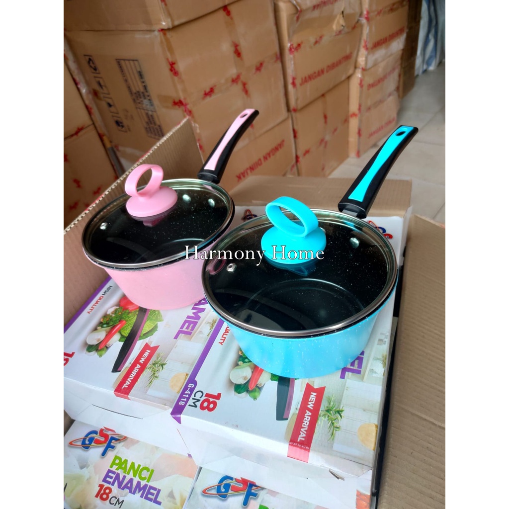 BOLDe Organic Green Sauce Pan 18 Cm + Tutup Kaca Panci Mie Saus Susu Granite Coating