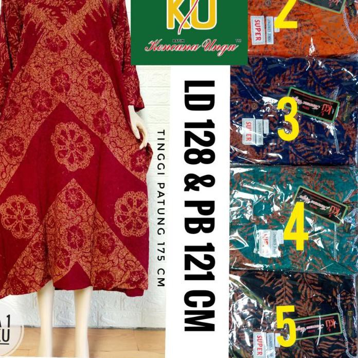 ➫ Ld Jumbo KUH-Daster Panjang Batik Kencana Ungu Label Hitam - Longdress Tangan Lengan Panjang Big S