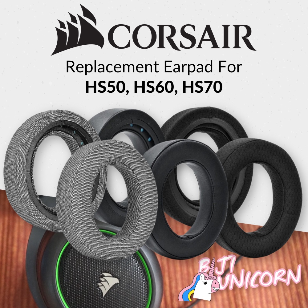 Earcup Earpad Ear Cushion Corsair HS50 HS60 HS70 HS 50 60 70 Busa Bantalan Foam