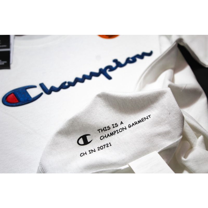 BAJU KAOS PRIA CHAMPION FLOKING / TIMBUL ORIGINAL PREMIUM HIGH QUALITY