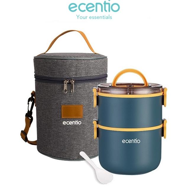 O3Y2 ecentio Kotak Makan set/lunch box tas set/Rantang susun 2/3 lapisan tempat bekal makan P00