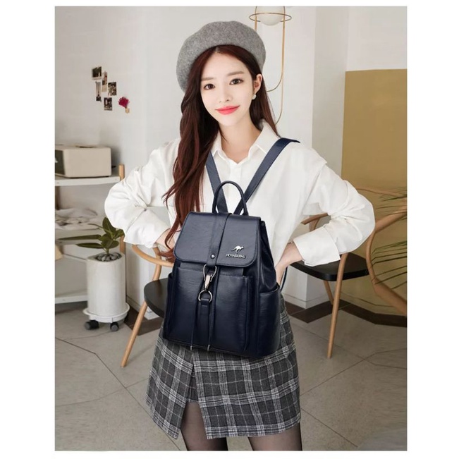 Tas Wanita Ransel Backpack Tas Sekolah Kuliah Kerja MOCHILASTORE Tas Serut Simple Korean style