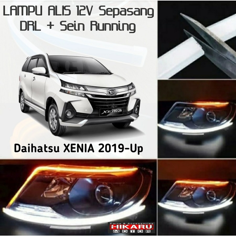 Lampu Alis LED DRL Running Sen XENIA 2019- Sepasang Headlamp 12V 60CM