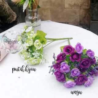  Bunga  mawar  mini plastik  Artificial rose flower mawar  