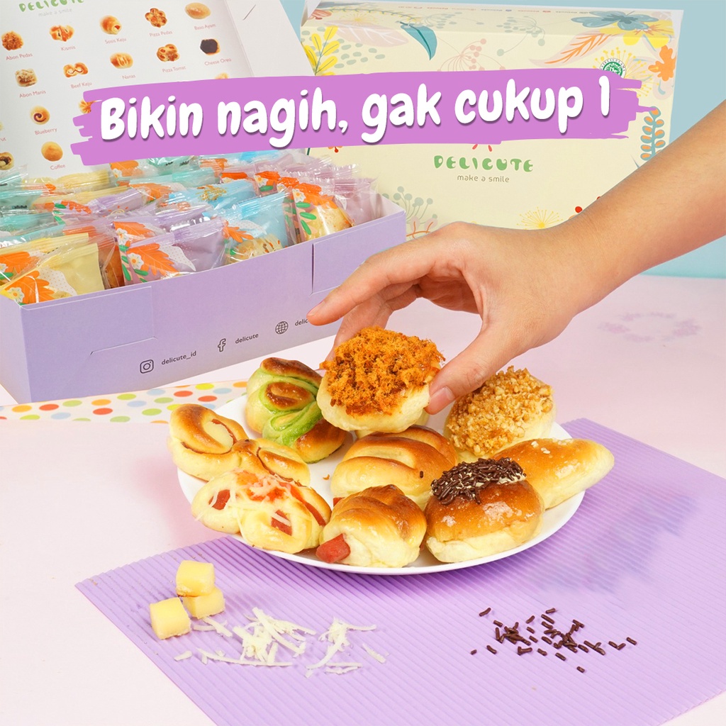 Roti Delicute Bun isi 24pcs Kemasan Box - Mix Rasa (tidak bisa pilih rasa)