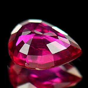 GHI Certified Unheated Untreated 0.58Ct Pear Natural Pinkish Red Ruby RB019