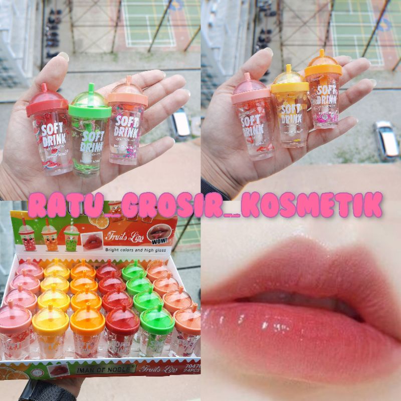 ECER!!!LIP OIL FRUIT LIPS SOFT DRINKS IMAN OF NOBLE NO.7047B