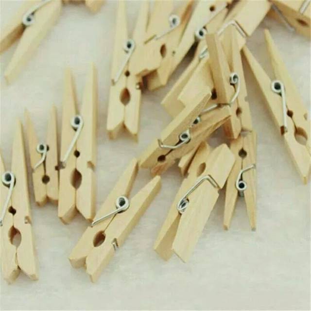 Jual Jepit Kayu Wooden Clip Klip Warna Warni Foto Photography Shopee