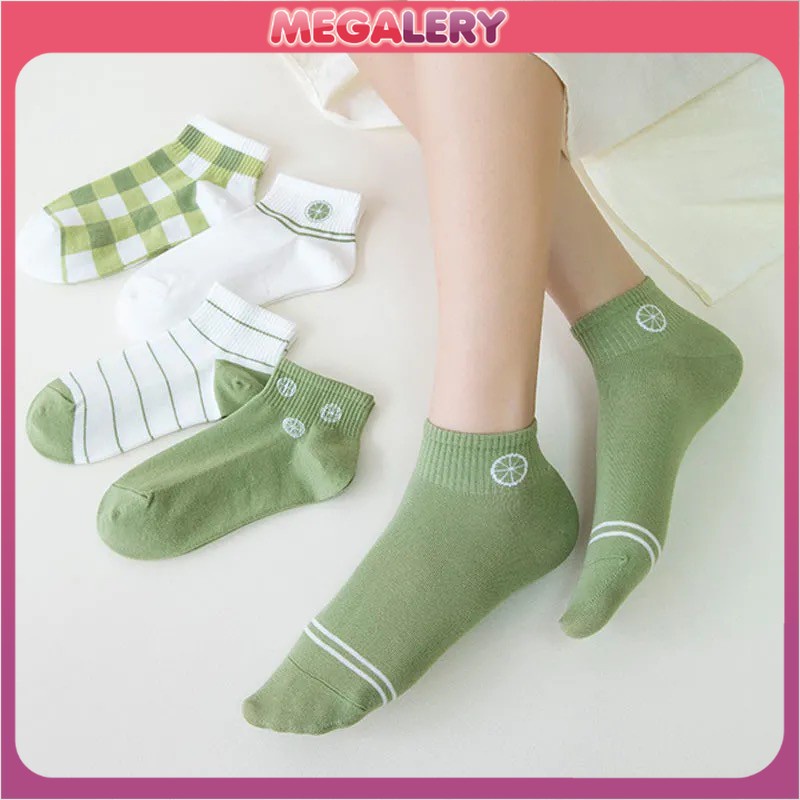 Kaos Kaki Pria Wanita Motif Lemon Kaos Kaki Pendek Japanese Ankle Socks