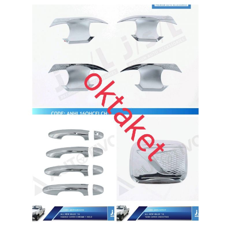 paket outer handle tank all new hilux hitam chrome jsl