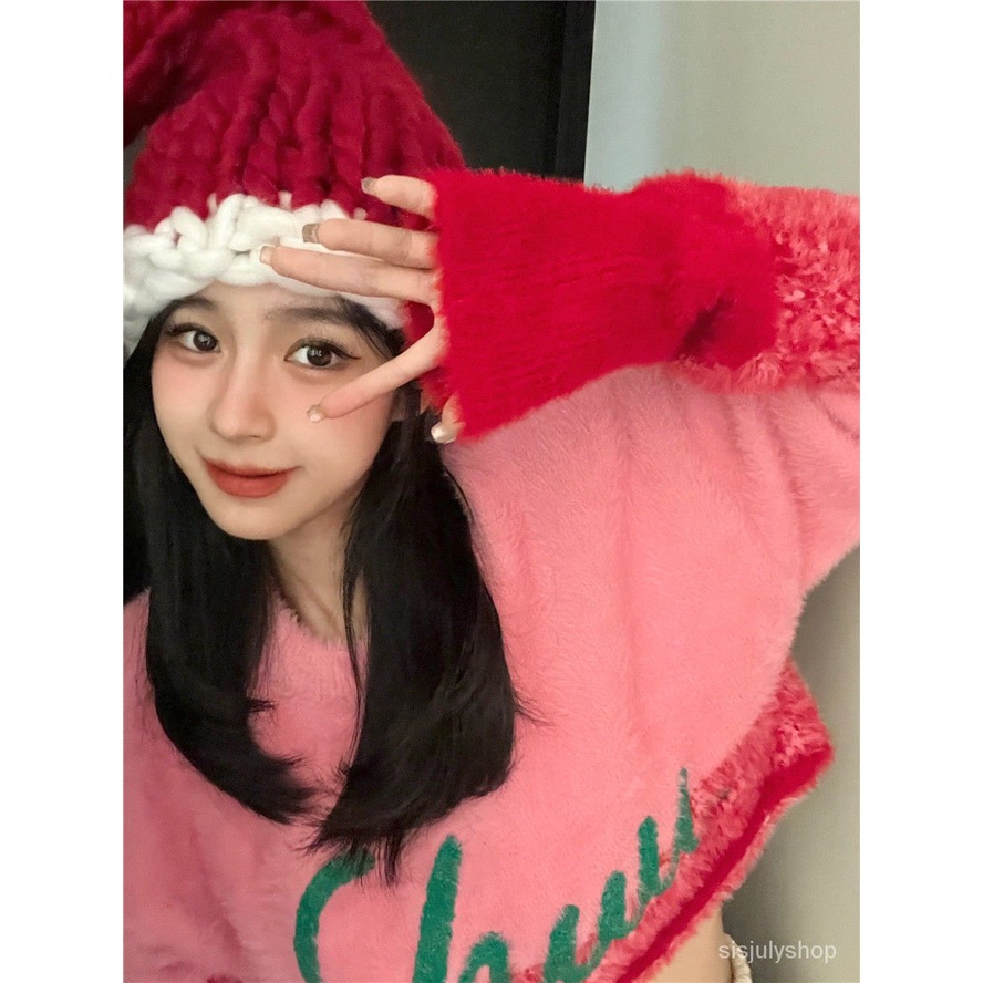 Manis dan Lembut Sweater Wanita Musim Semi Longgar Desain Rasa Gadis Kecil Hot Sweater Rajut Pendek