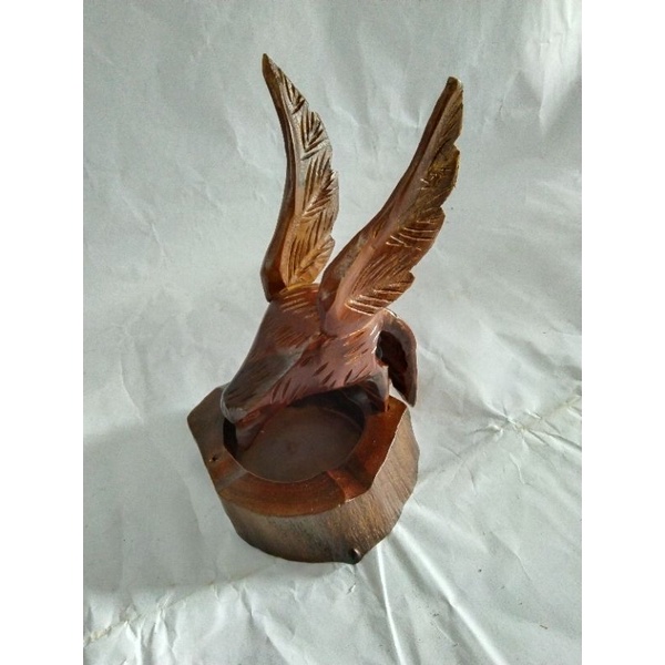 asbak kayu jati model burung ruda