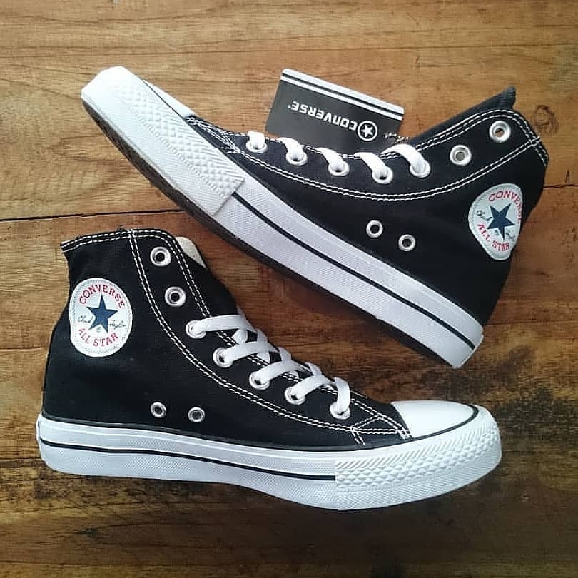 Sepatu Converse Impor Allstar Classic Vietnam Black White Sneakers Sekolah Kerja Traning Pria Wanita