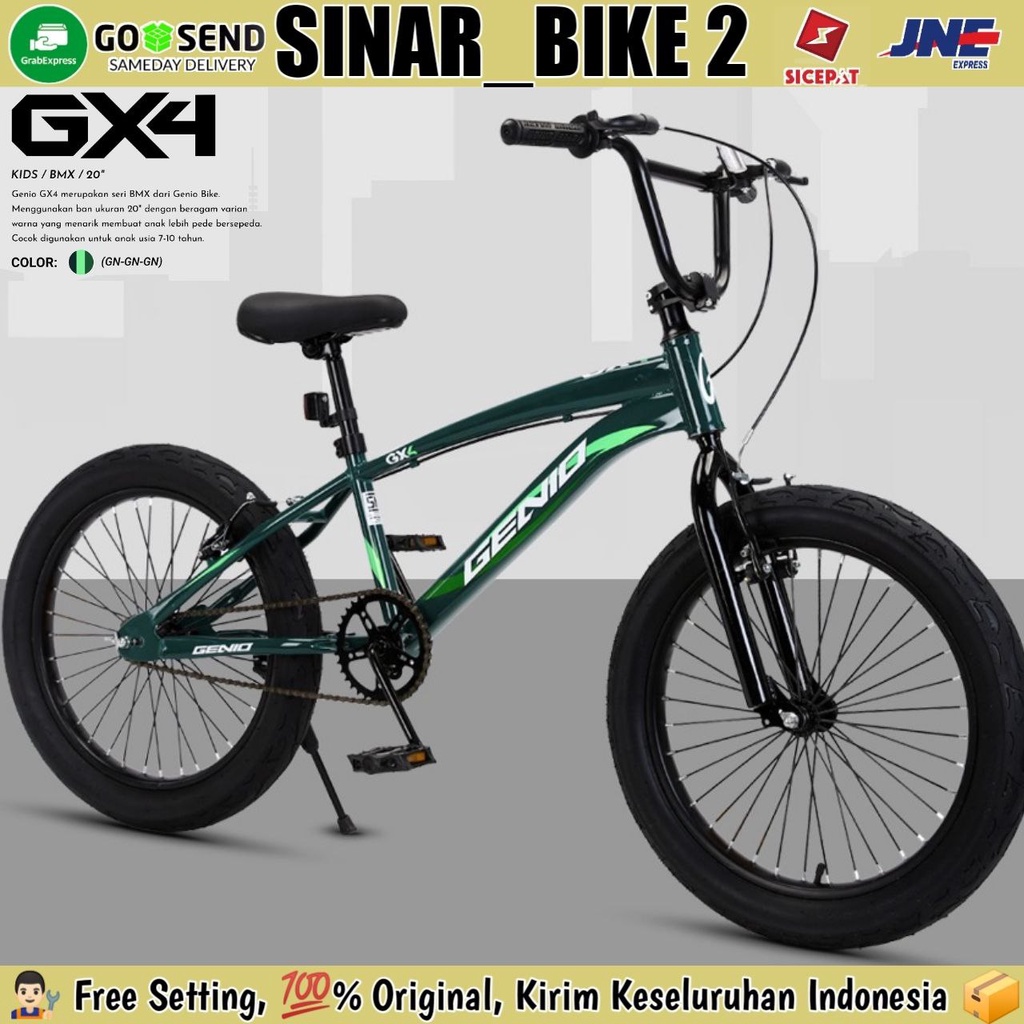 Sepeda Anak Laki-Laki BMX GENIO GX4 Ukuran 20 Inch Ban Jumbo 3.0