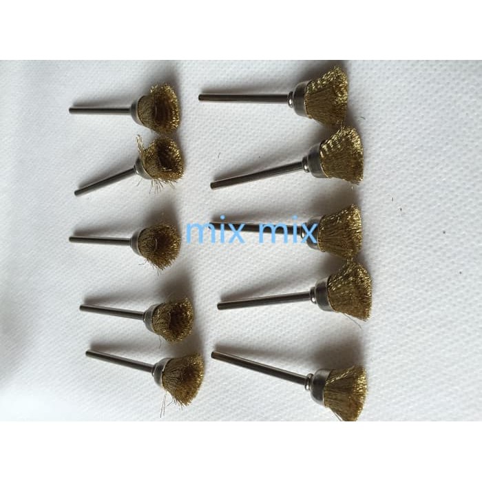 Wire Brush CUP BRASS 15mm Sikat Kawat Mangkok Mini Grinder Dremel WB01