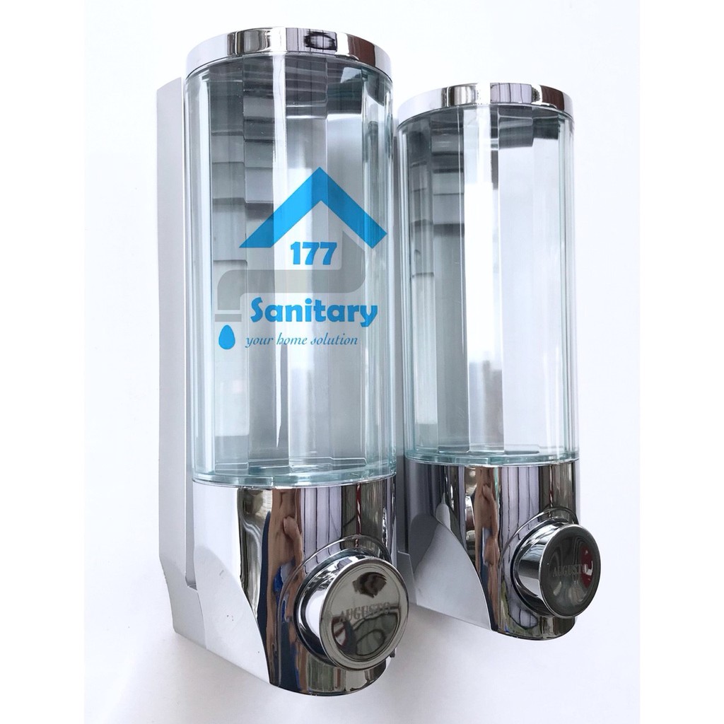 Dispenser Sabun Cair DOUBLE Minimalis CHROME Augusto Dispenser Sabun Cair DOUBLE Minimalis CHROME Augusto