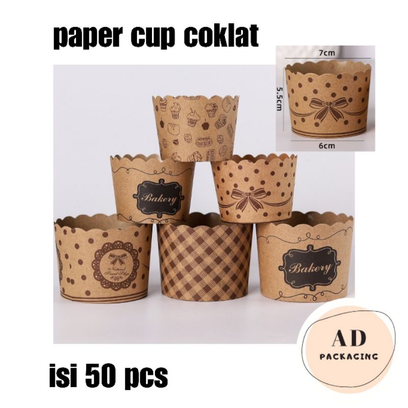 paper cupcakes coklat/ muffin cup/ kertas cupcakes/ kertas roti/ paper cup cake isi 50pc