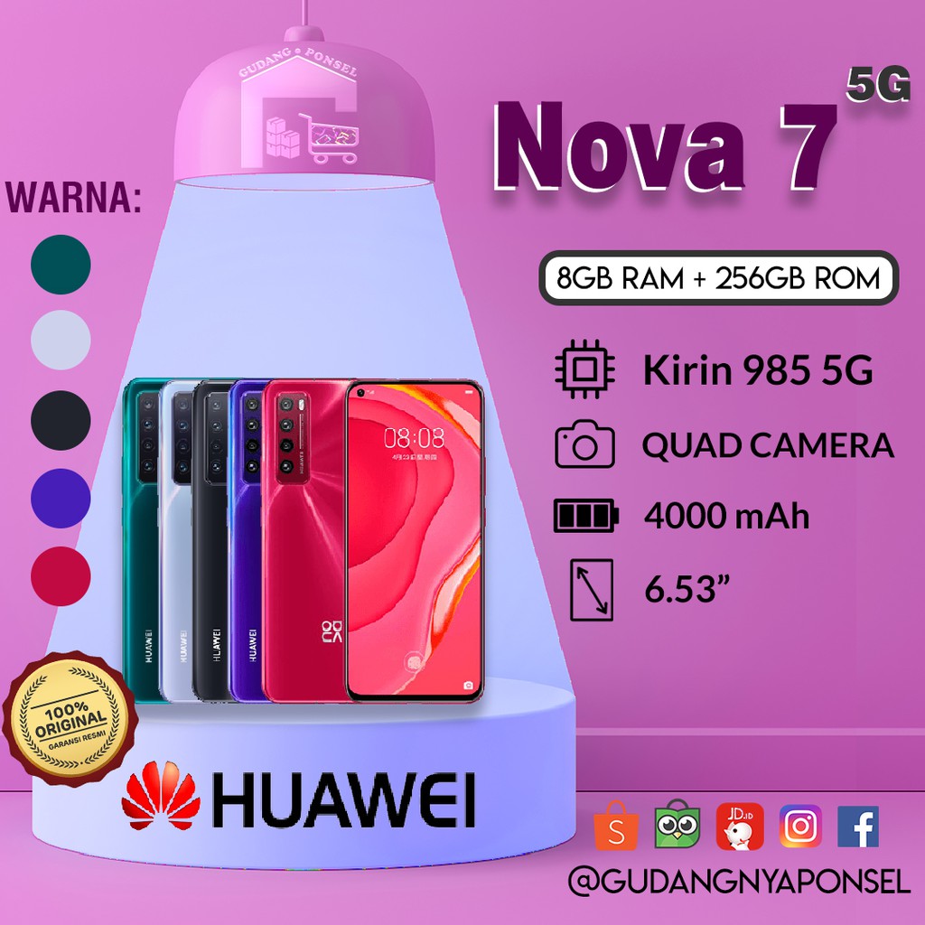 [100% RESMI] HUAWEI NOVA 7 5G — 8GB/256GB