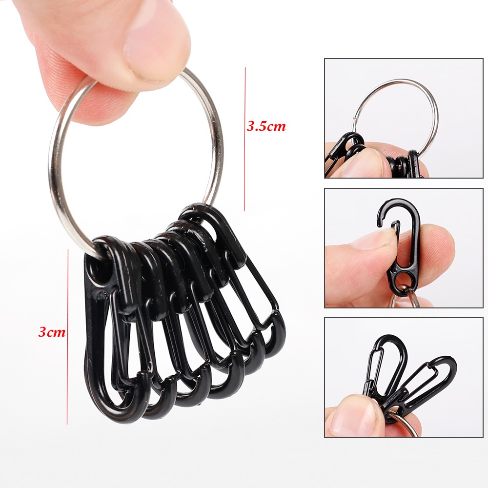 1pcs Camping Hiking Mini Musim Semi Ransel Carabiner Klip Mendaki Outdoor D-Ring Alloy Aksesoris Gantung Gesper Gantungan Kunci