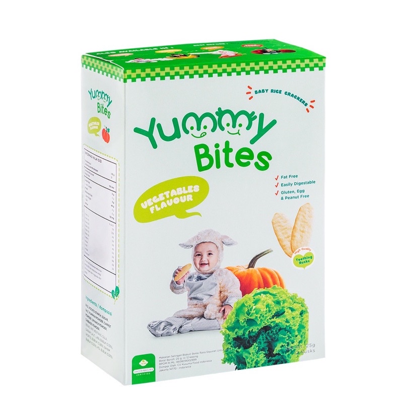 TokoPapin Biskuit Bayi Yummy Bites Rice Crackers Original Termurah Snack Anak Bayi