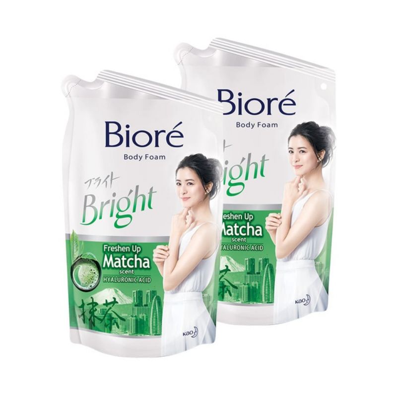 Biore Bright  Body Foam Freshen Up Matcha scent 220ml (Sabun Mandi isi Ulang)