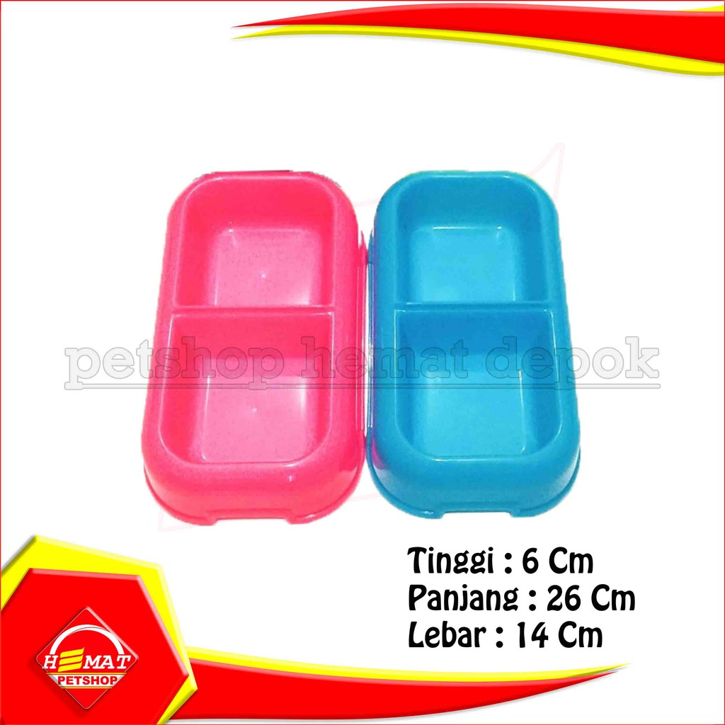 Tempat Makan hewan Double Anjing Kucing Pet Bowl Dobel dog cat plastik