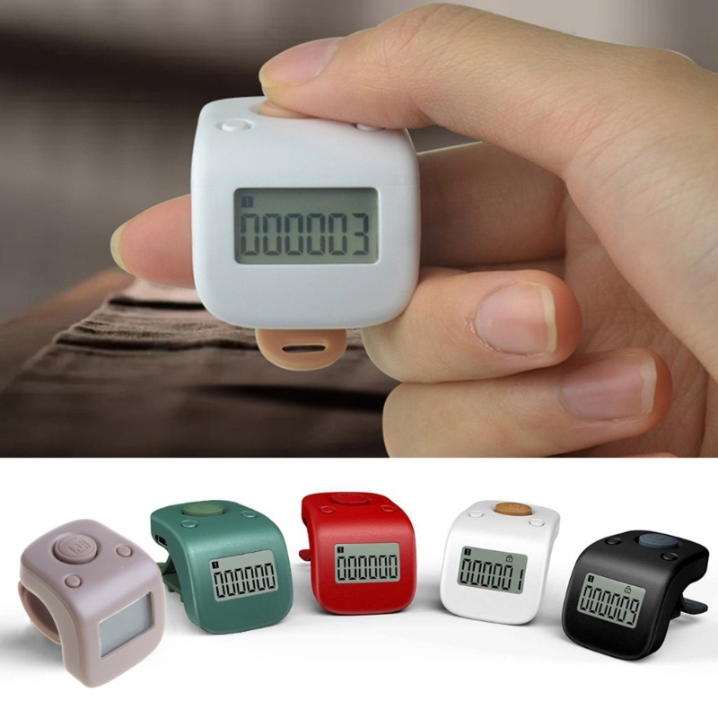 Gro Digital LCD Finger Ring Tally Counter 6 Digit Bead Prayer Counter Clicker