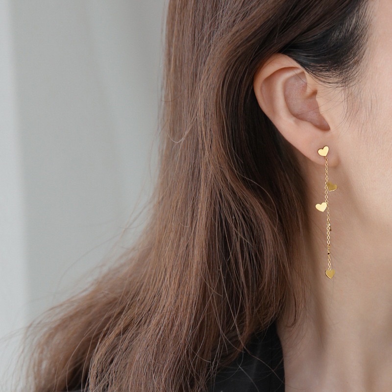anting hati panjang titanium asli