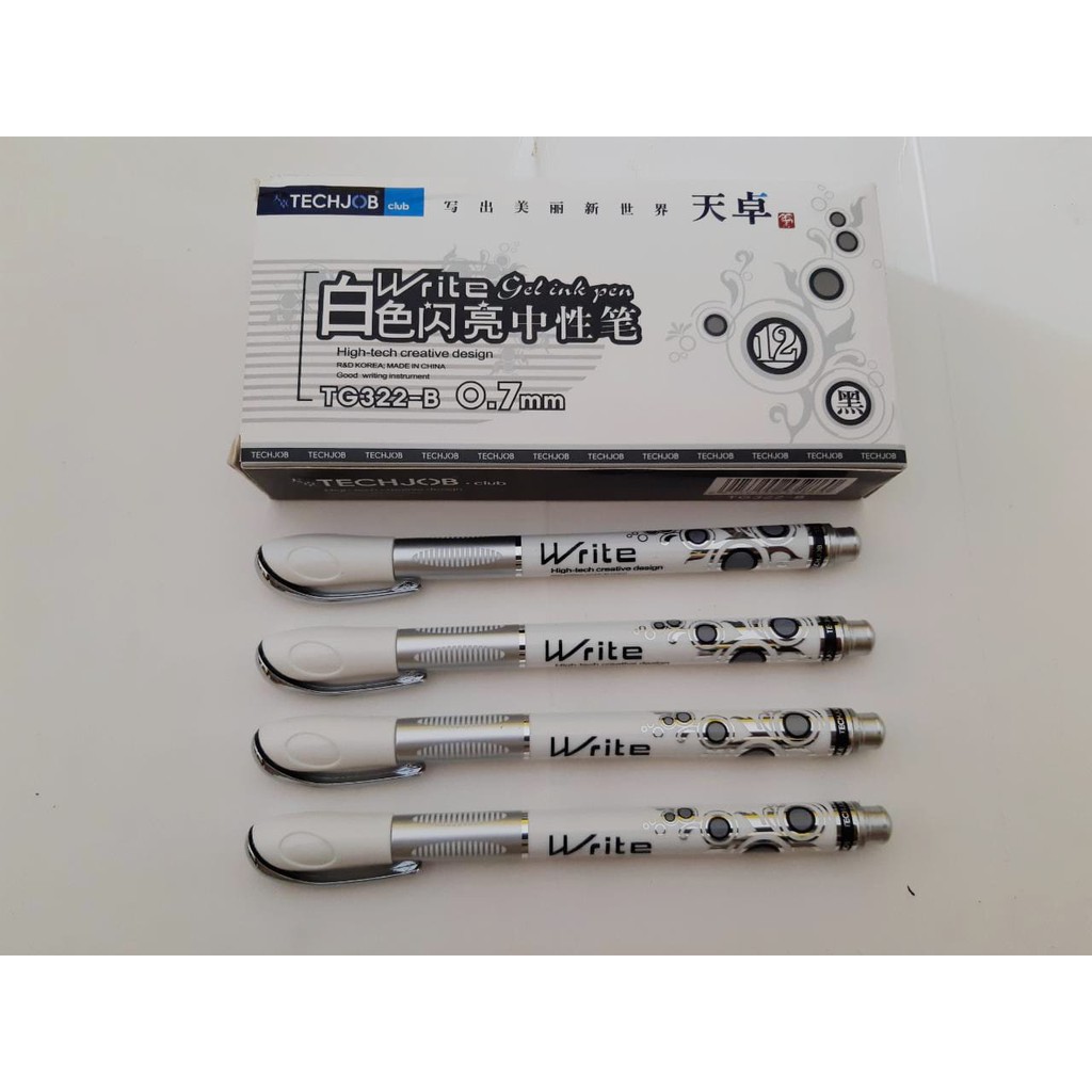 

Bolpen/Ballpoint/Bolpoin/Pena/Ballpen/Pulpen Gel Cair TECHJOB TG 322-B Tinta Hitam