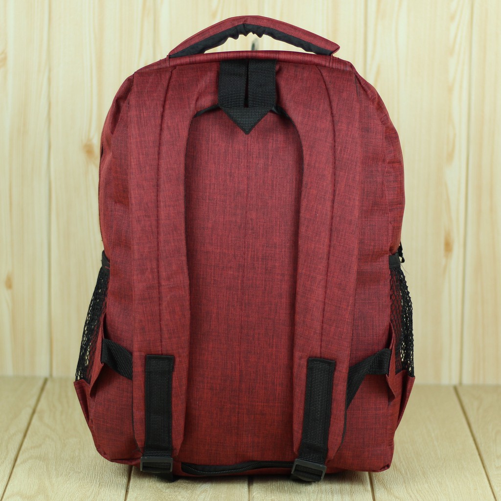 Tas Polo Kerja Dinas Punggung Pria Denim Scotlet Maroon Bahan Polyester Free Raincover Ransel Sekolah Kuat Termurah Big Promo