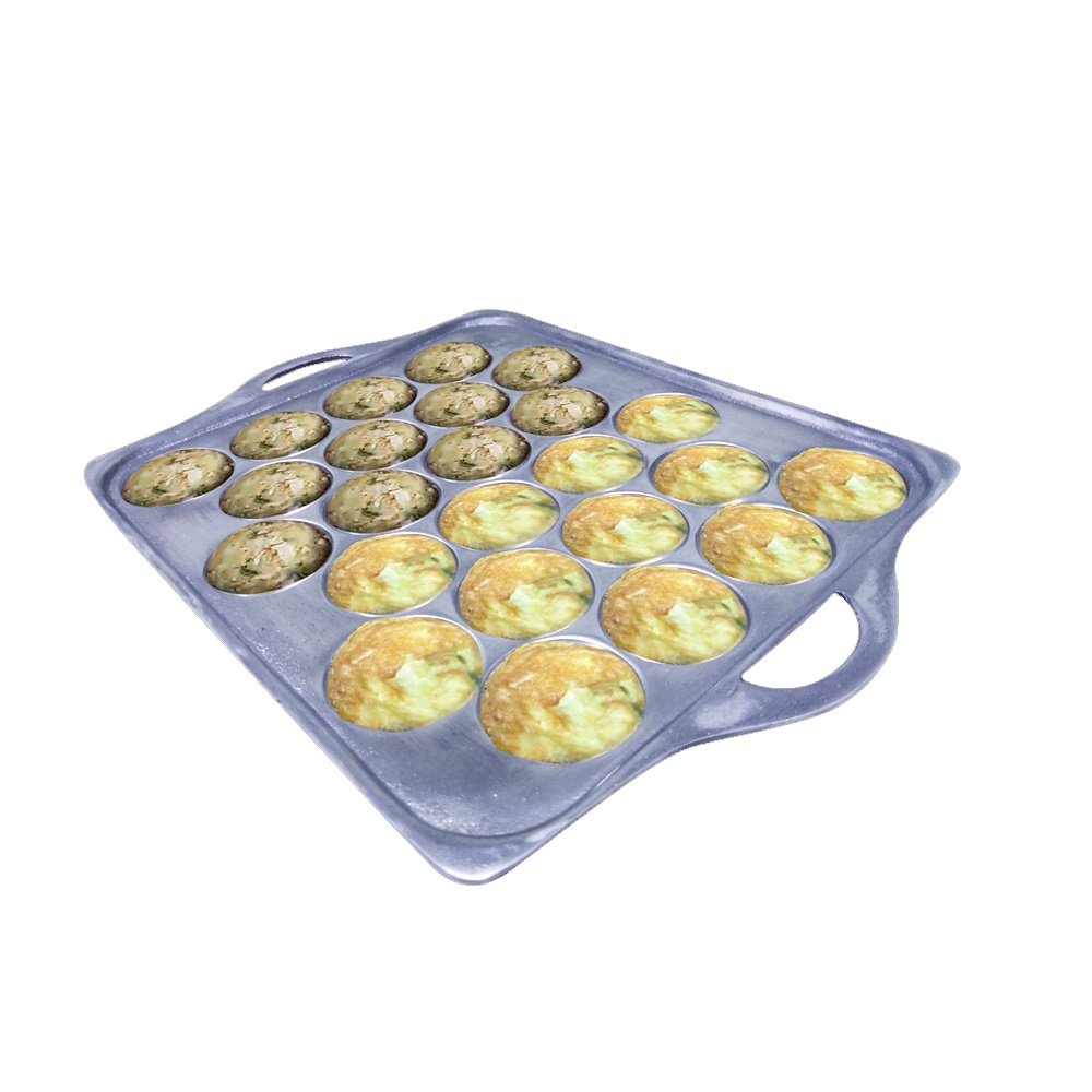 FM - Cetakan Telur Goreng Mini 24 Lubang aluminium tebal - Cetakan Telur Puyuh / Cetakan takoyaki murah