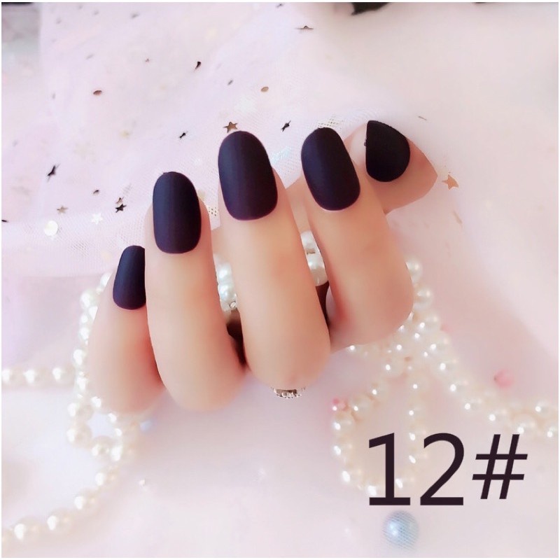 (1-20) 24pcs SHORT ROUND FAKE NAILS / FAKE NAIL SHORT DOFF OVAL KUPAL MATTE DOFF KUKU PALSU OVAL