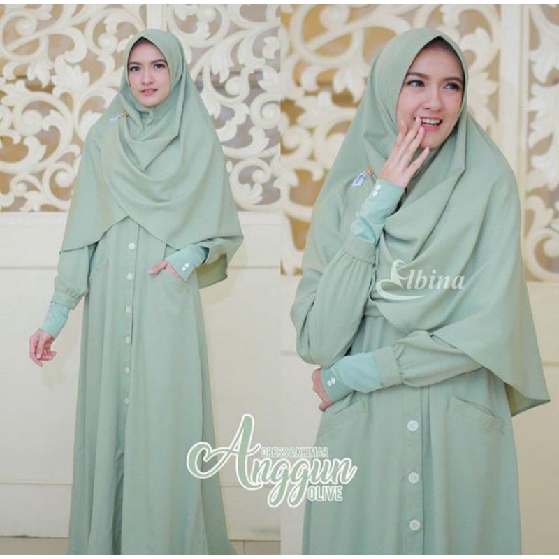 Elbina hijab Dress Anggun Khimar Anggun Preloved