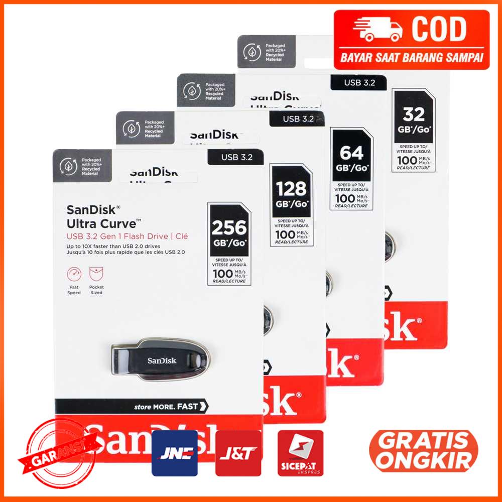 SanDisk Ultra Curve Flashdisk USB 3.2 - 128 GB