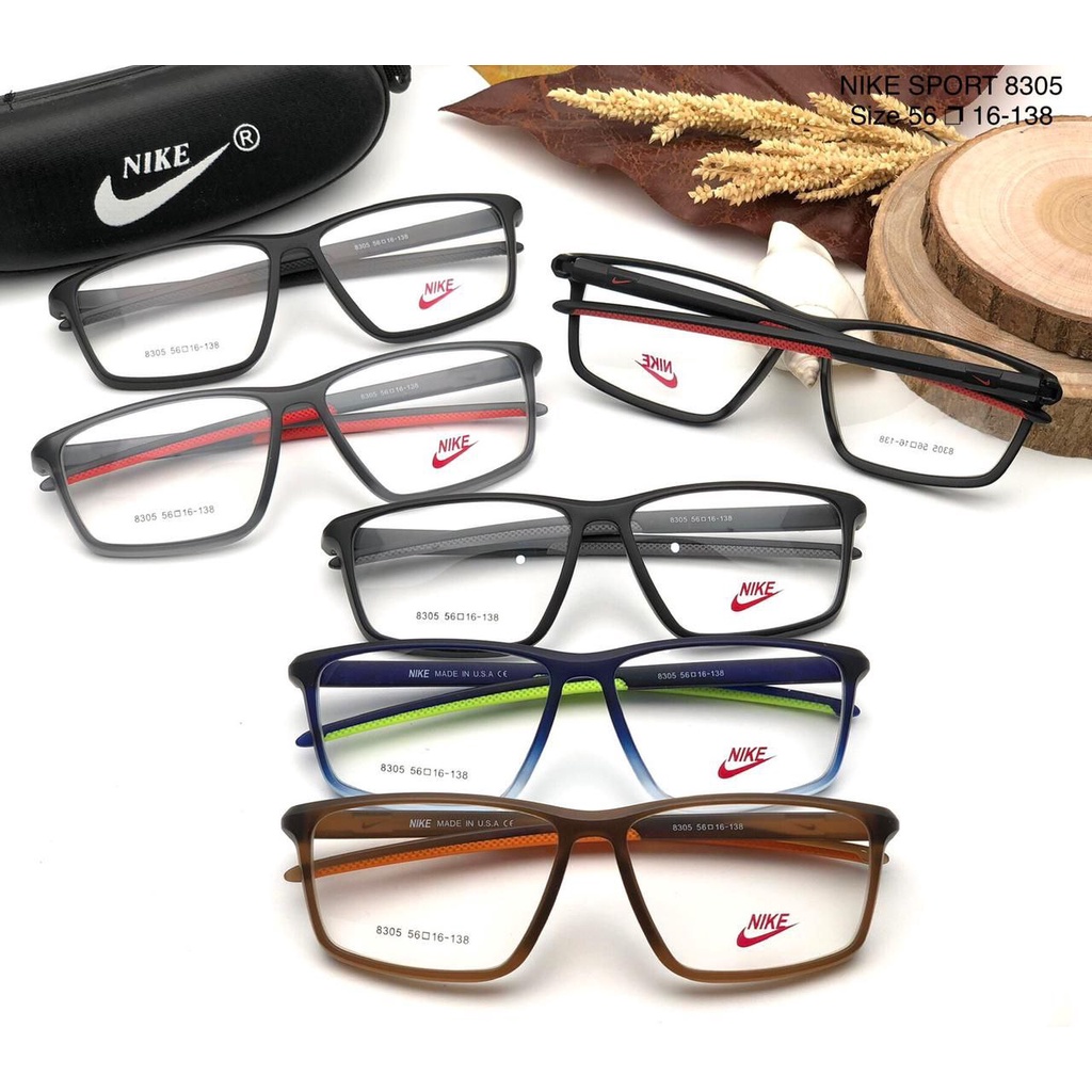 FREE PHOTOCROMIC ANTI BLUE RAY Kacamata Plastik Nike 8305 Full Frame Sporty