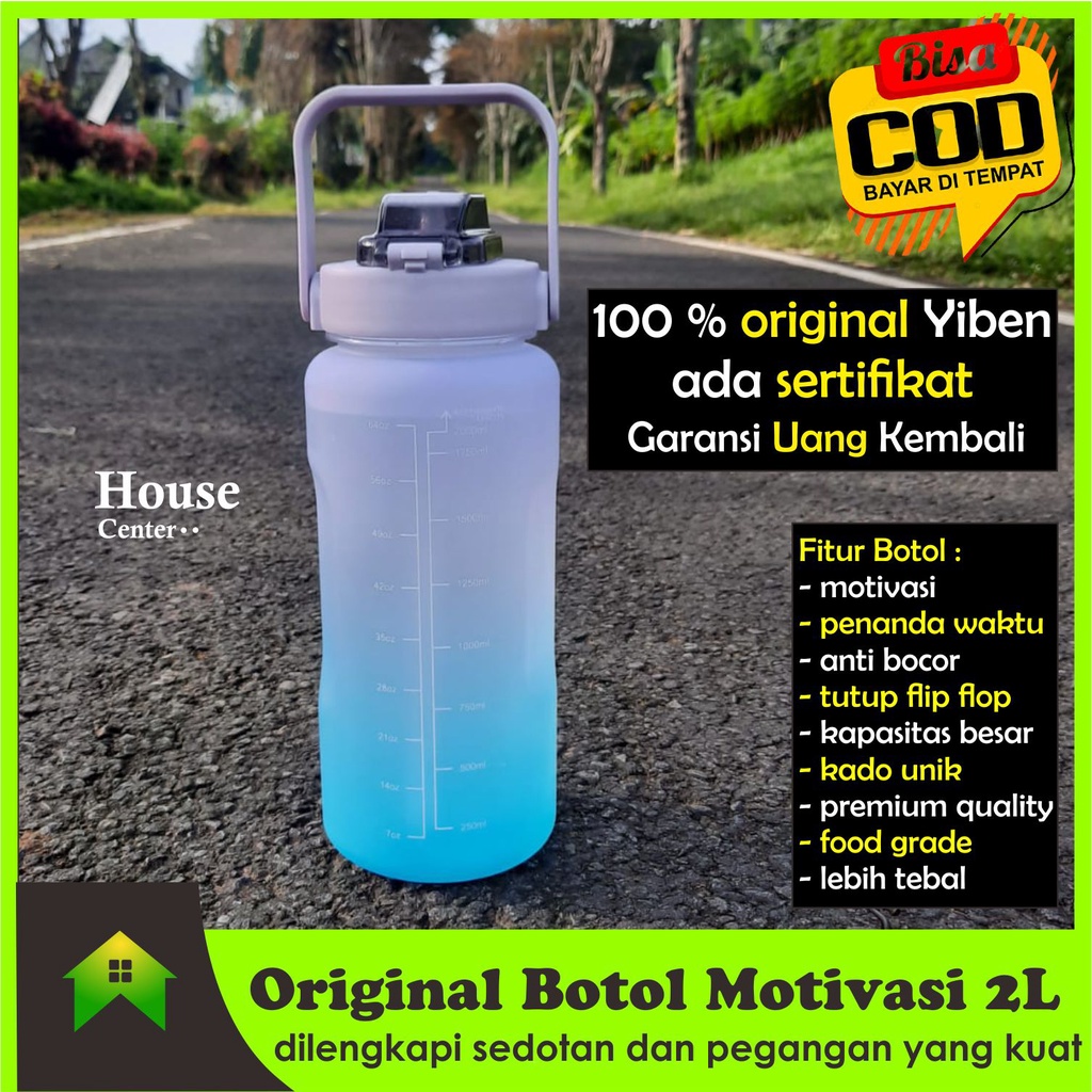 Jual Original Botol Minum Motivasi Jumbo Botol Yiben Kapasitas Besar ...