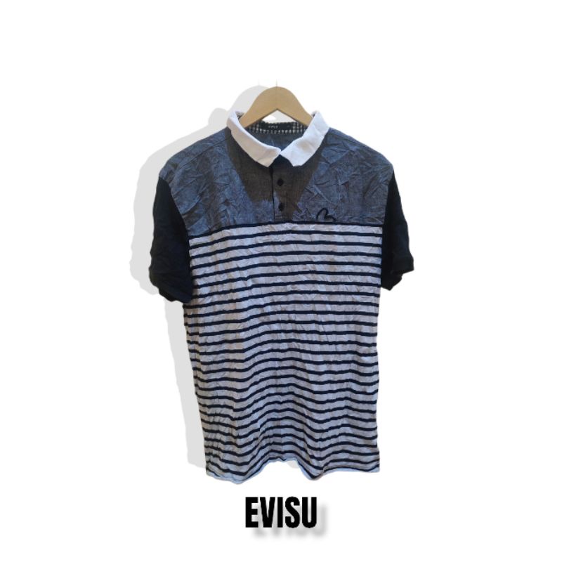 kaos kerah original second evisu free 1topi random