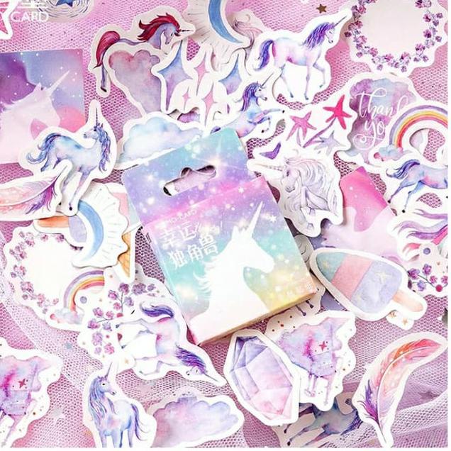 

➺ Sticker Deco Aesthetic Unicorn Scrapbook DIY Bujo Diary Planner ▼