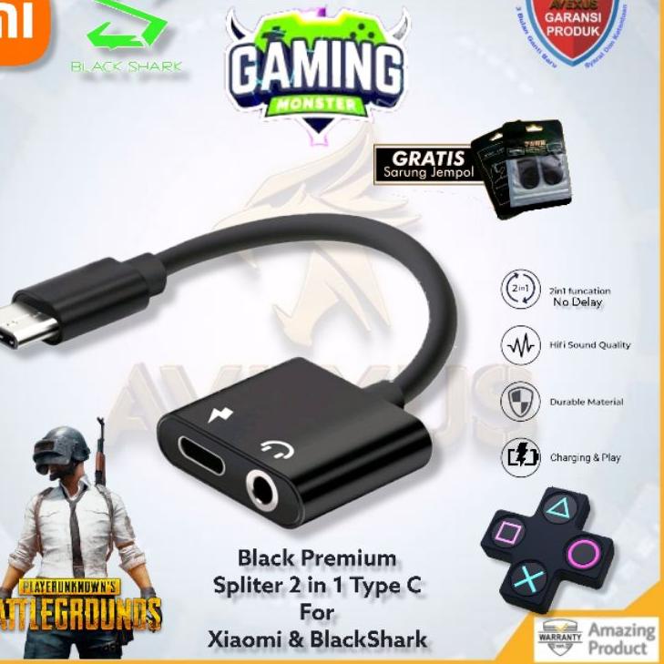 [KODE HBQMT] Type C 2 in 1 Adapter Aux Audio Adapter USB C to 3.5mm Earphone Jack Adapter for Xiaomi