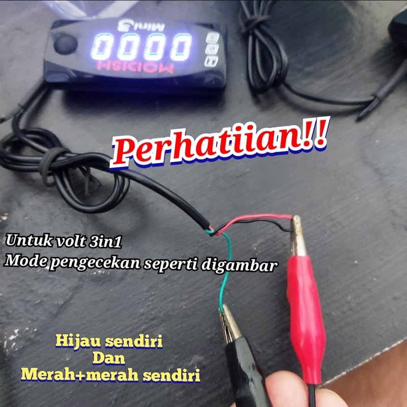 volmeter volt meter accu aki 3 in 1 mini 3 12v universal semua motor bisa