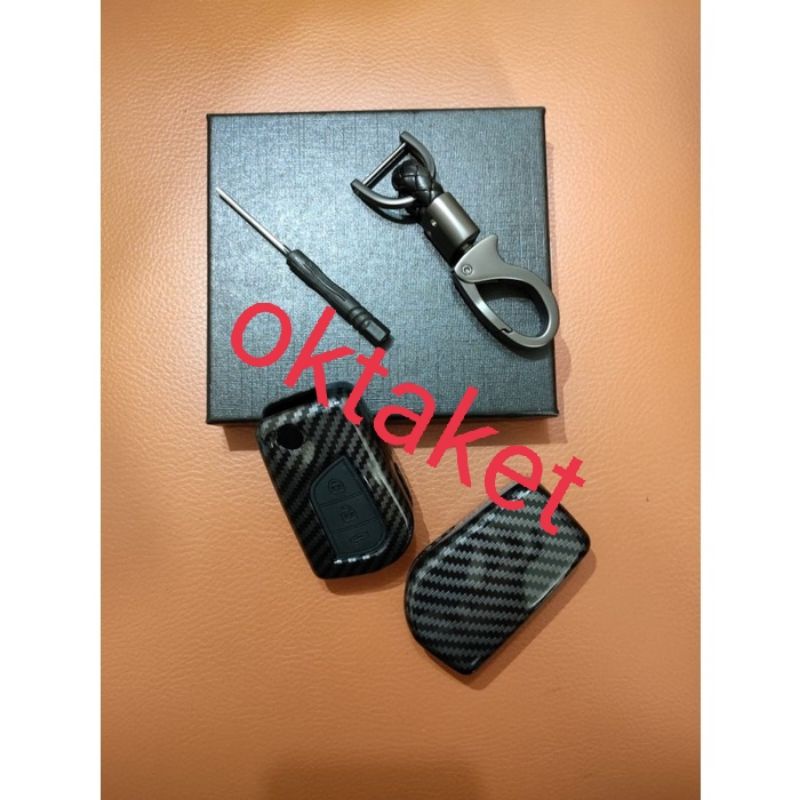 Casing Kunci Carbon Kunci Smartkey Cover Key Toyota All New Innova Reborn 2016 up