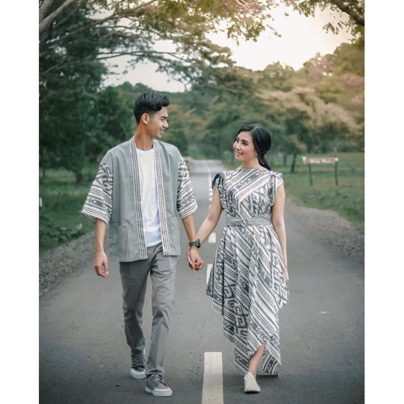 Baju tenun couple dress tenun kimono tenun pria