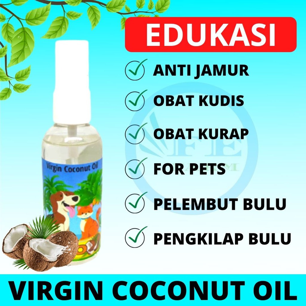 OBAT JAMUR SCABIES SPRAY KUCING MINYAK KELAPA MURNI VCO 60 ml FEFARM