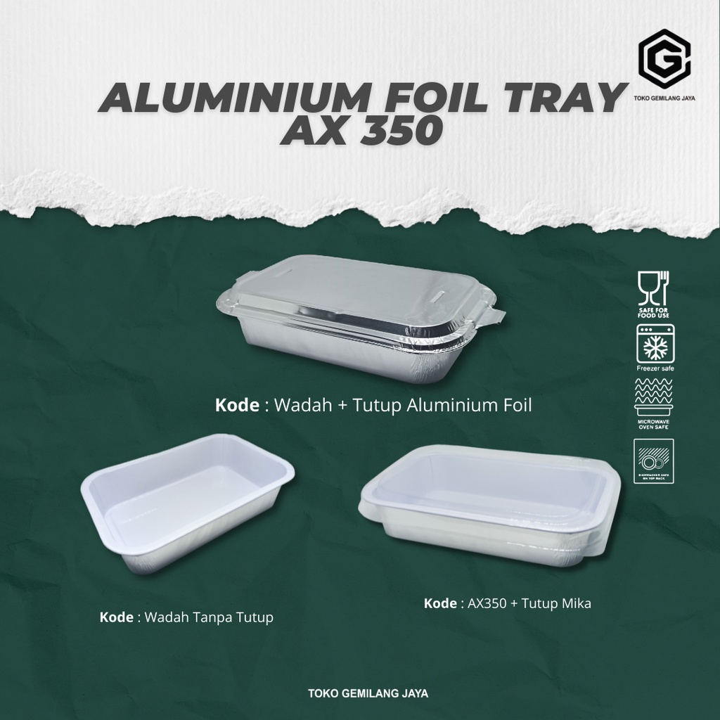 ALUMINIUM FOIL TRAY AX350 + TUTUP / Aluminium Foil Cup READY STOCK