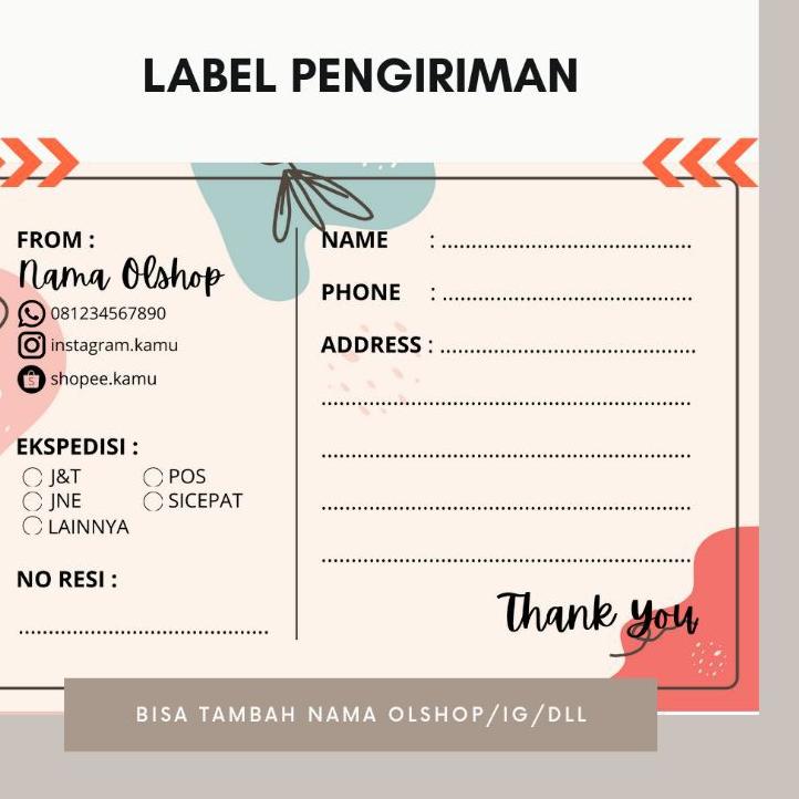 

Serbuuuu.. (40pcs) Label Pengiriman Olshop | Stiker Alamat