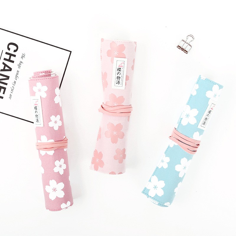 

Sakura Blossom Roll Up Pencil Case (Tempat Pensil)