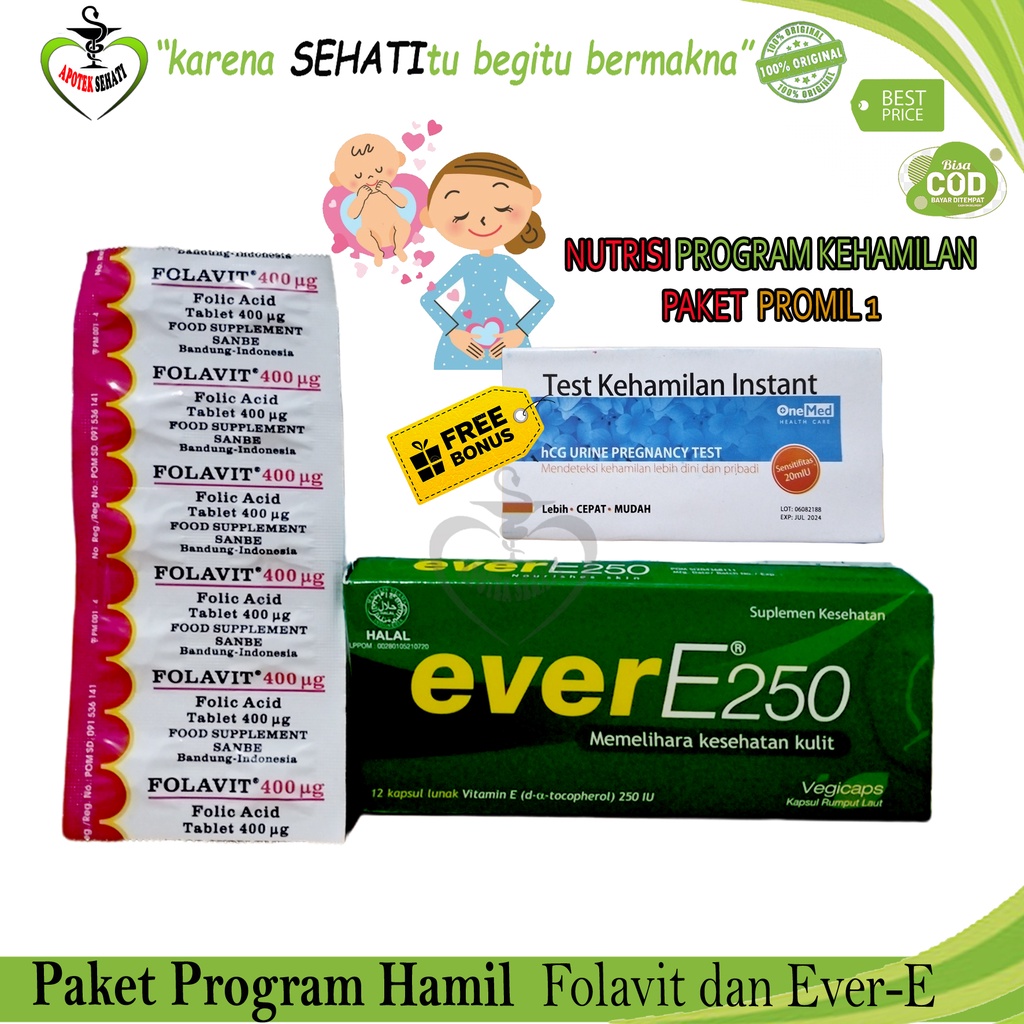 Promil Paket Program Hamil Ever-E Folavit Suplemen Nutrisi Kehamilan