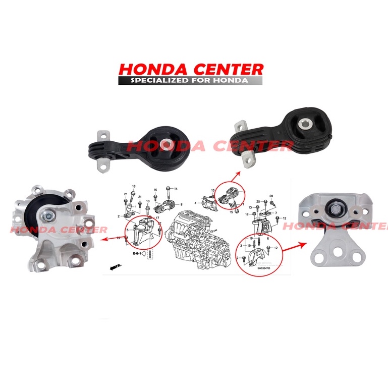 engine mounting gantungan mesin pangkuan mesin kaki mesin pondasi mesin set crv re gen3 2007 2008 2009 2010 2011 2012 2000cc matik