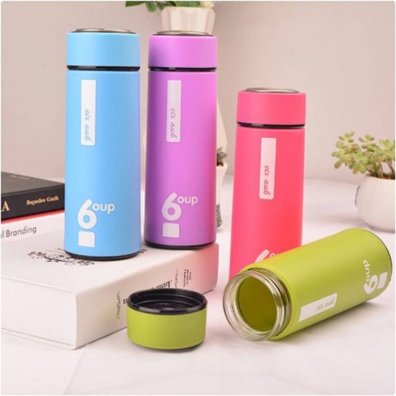 BOTOL MINUM KACA SIX OUP 450ML / BOTOL AIR MINUM 6OUP KACA PLUS PLASTIK 450ML