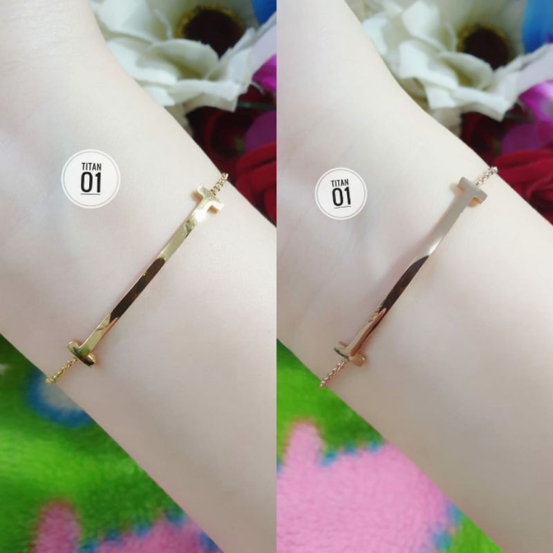 Gelang Tangan Titanium Rantai Plat N17052103